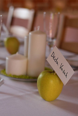 Speciální jmenovky na svatební tabuli